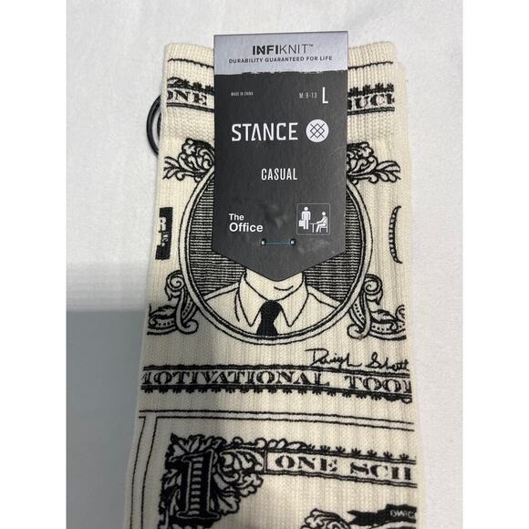 Stance The Office Casual Socks Dwight Schrute Bucks Print Size Large New - Picture 2 of 3